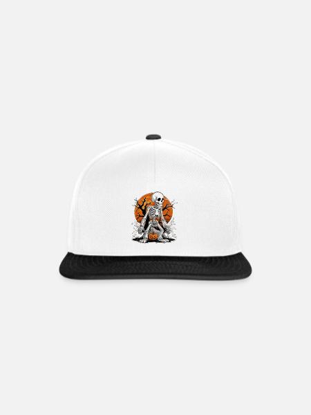 Spooky Skeleton - Rise of the Undead - Snapback Cap - Weiß/Schwarz