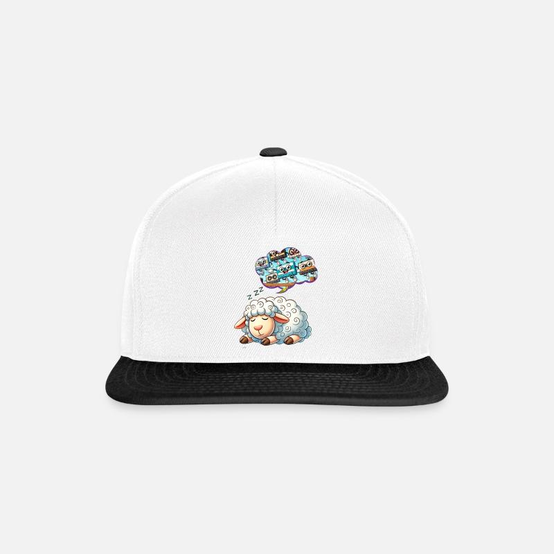 Schaf träumt - Snapback Cap - Weiß/Schwarz