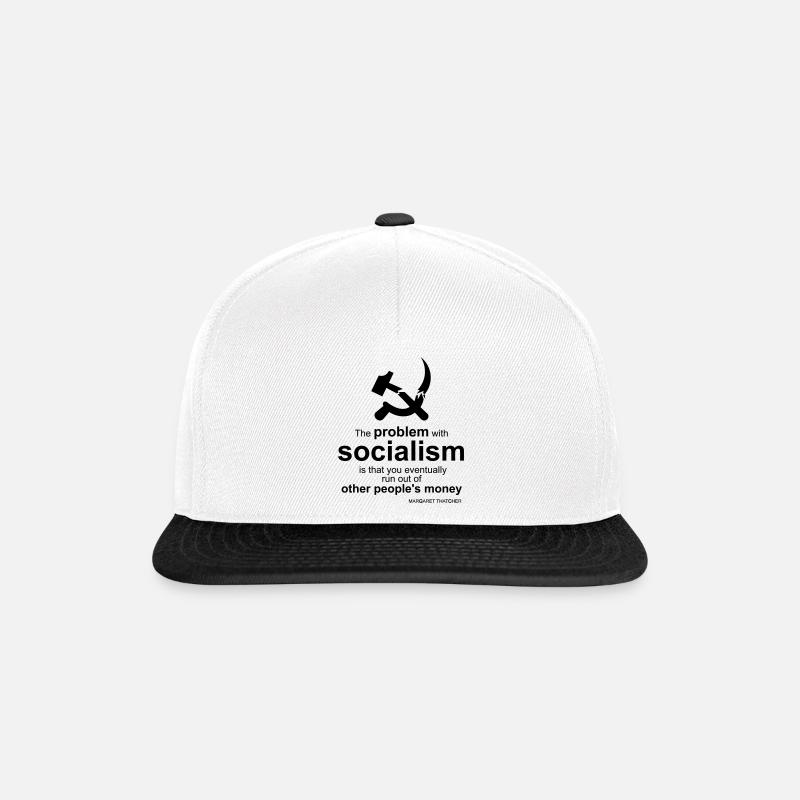 Quote Socialism Thatcher - Snapback Cap - Weiß/Schwarz