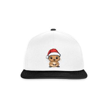 Quokka Christmas Sweet Cute Xmas Christmassy - Snapback Cap - white/black - Front