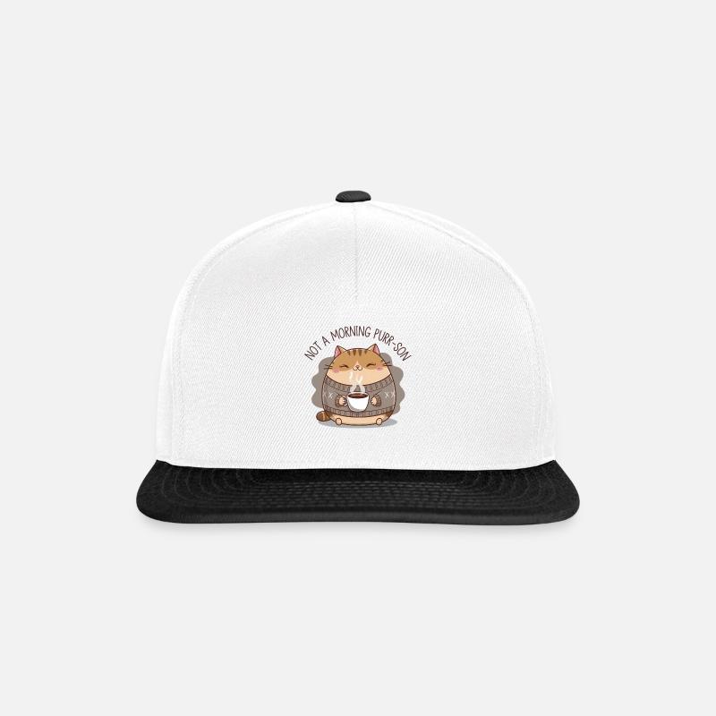 Chat du Matin - Purrfection Café - Casquette snapback - blanc/noir