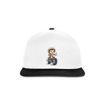 Moto pour enfants Design - Casquette snapback - blanc/noir - Devant