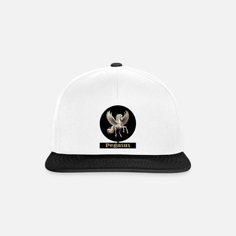 Pégase Cheval Ailé Majesté - Casquette snapback - blanc/noir
