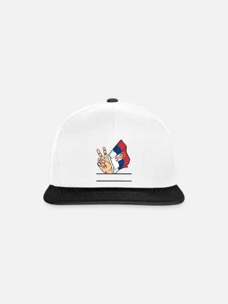 Flagge Serbien Friedenszeichen Textraum - Snapback Cap - Weiß/Schwarz