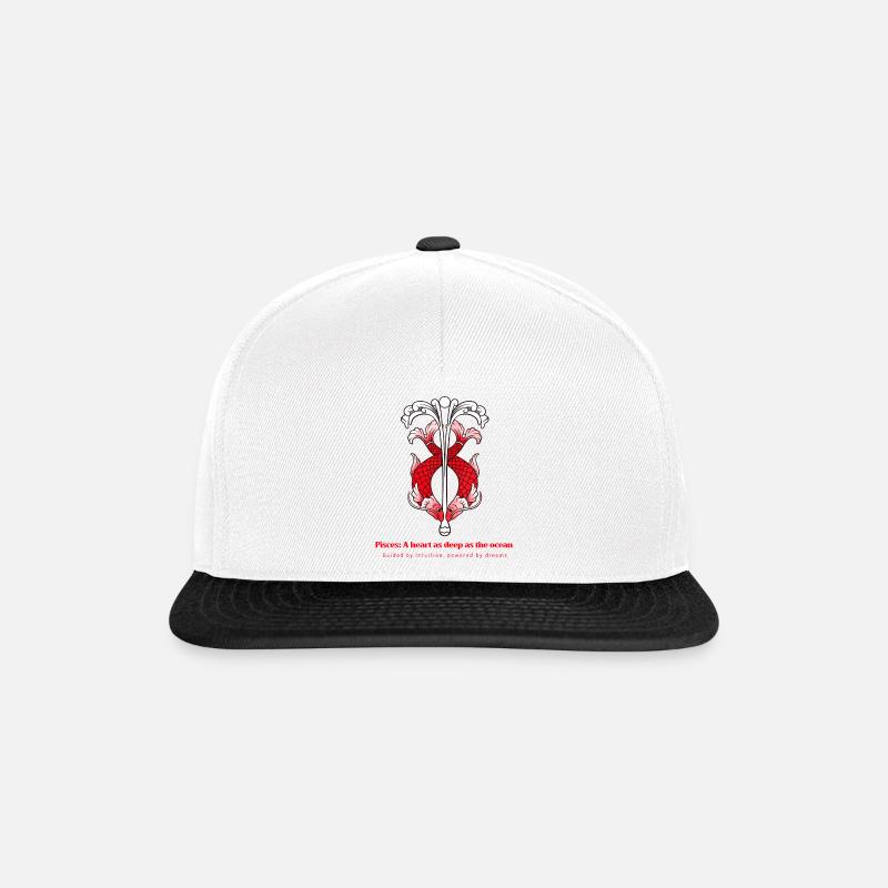 Fische T-Shirt - Snapback Cap - Weiß/Schwarz