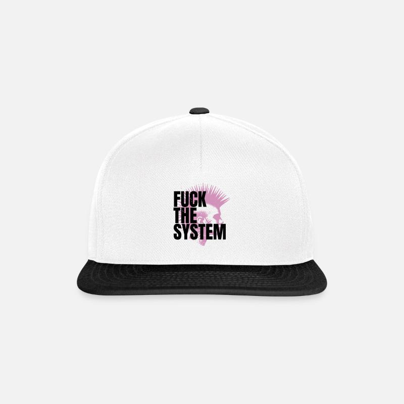 Fuck le système - Casquette snapback - blanc/noir