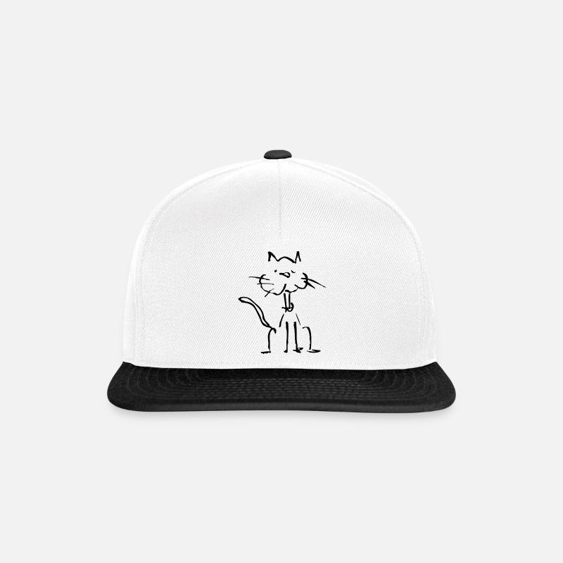 Mal ne Katze - Snapback Cap - Weiß/Schwarz