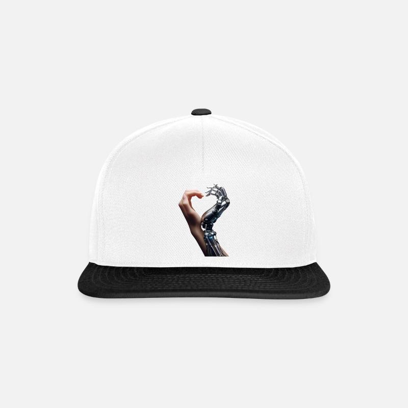 Mensch Roboter Love Hands - Snapback Cap - Weiß/Schwarz