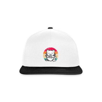 Anime Ramen Nourriture Drôle Cadeau Design - Casquette snapback - blanc/noir - Devant