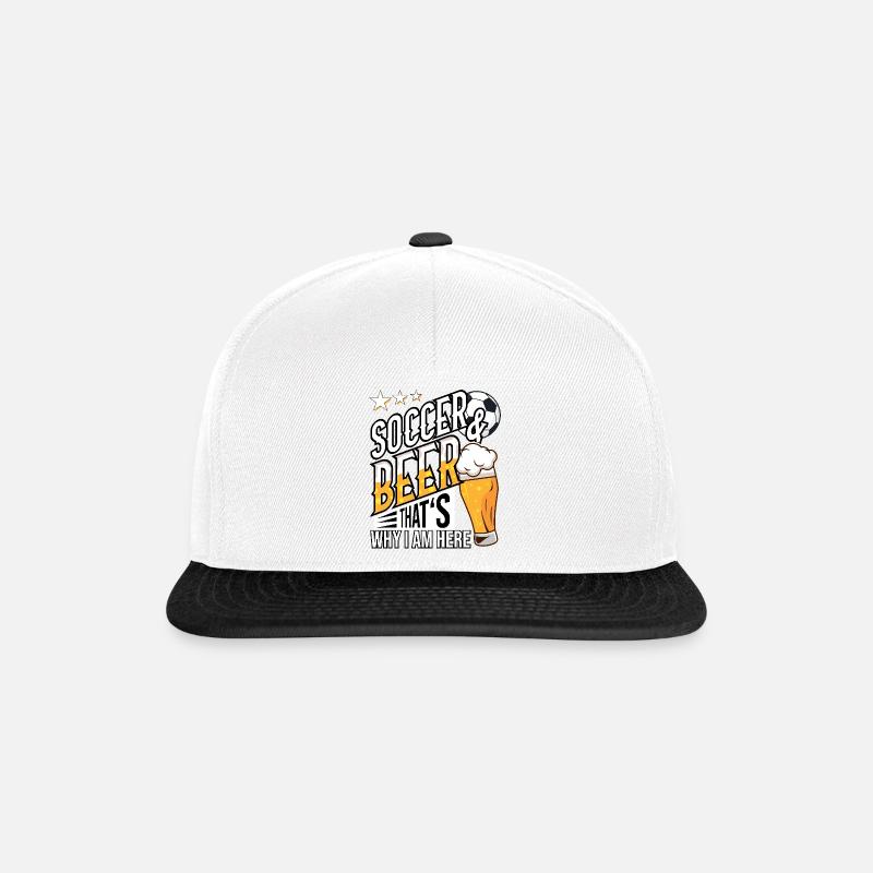 Soccer and Beer, that's why I'm here Gift idea - Snapback Cap - white/black