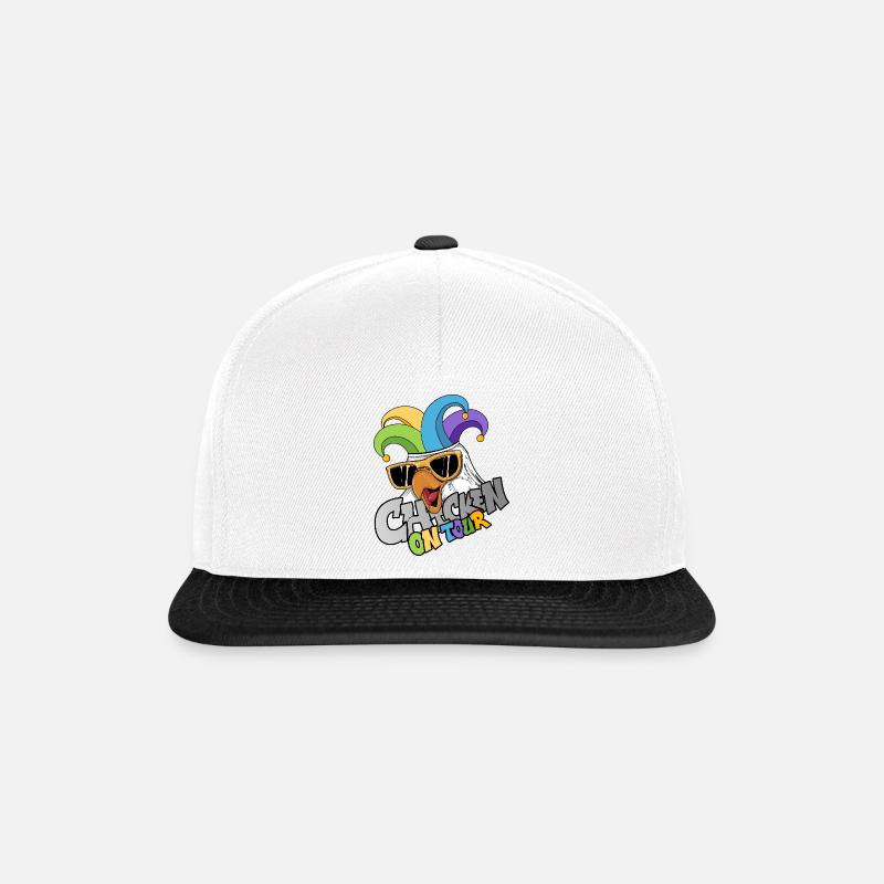 Karneval Fasching Chicken on Tour Konfetti Parade - Snapback Cap - Weiß/Schwarz