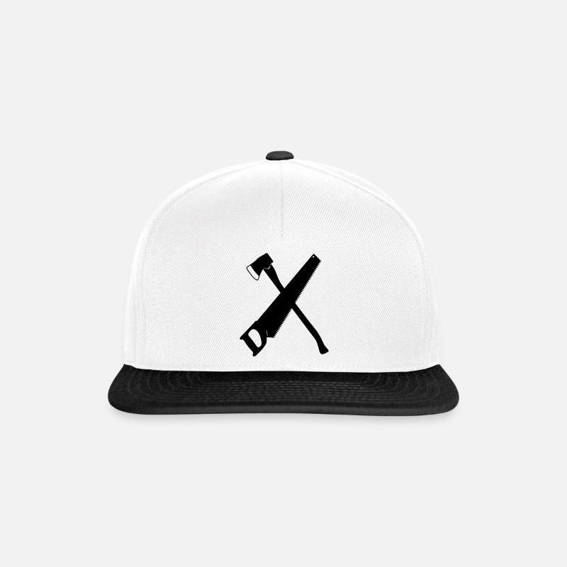 Hache et scie - Casquette snapback - blanc/noir