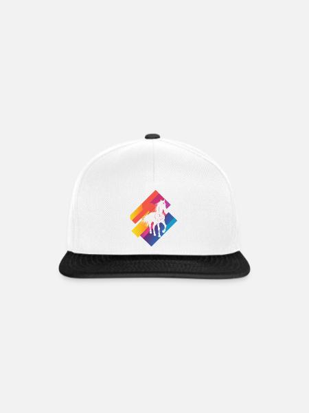 Pferd Pferdekopf Hufe - Snapback Cap - Weiß/Schwarz