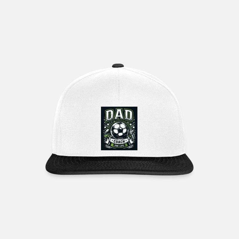 Dad – Coach for Life - Snapback Cap - Weiß/Schwarz