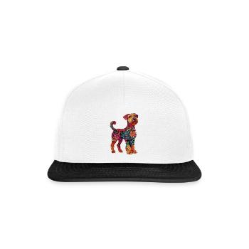 Airedale Terrier - Snapback Cap - Weiß/Schwarz - Vorne
