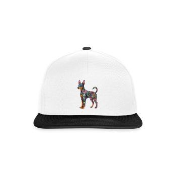 Dobermann - Snapback Cap - Weiß/Schwarz - Vorne