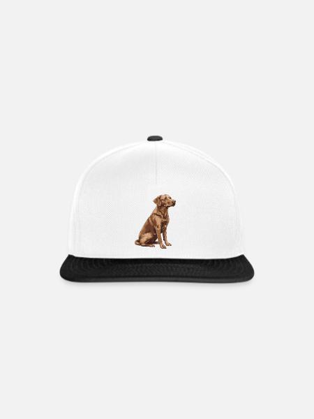 Brauner Labrador - Snapback Cap - Weiß/Schwarz