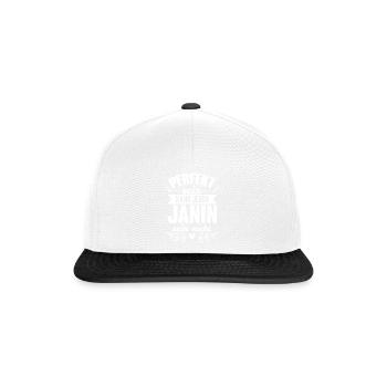 Janin - Perfekt Sein Kann Jeder Janin Sein Nicht - Snapback Cap - Weiß/Schwarz - Vorne
