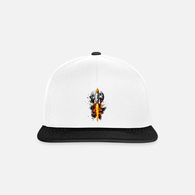 Rocket Bitcoin Satoshi Nakamoto BTC Crypto - Snapback Cap - Weiß/Schwarz