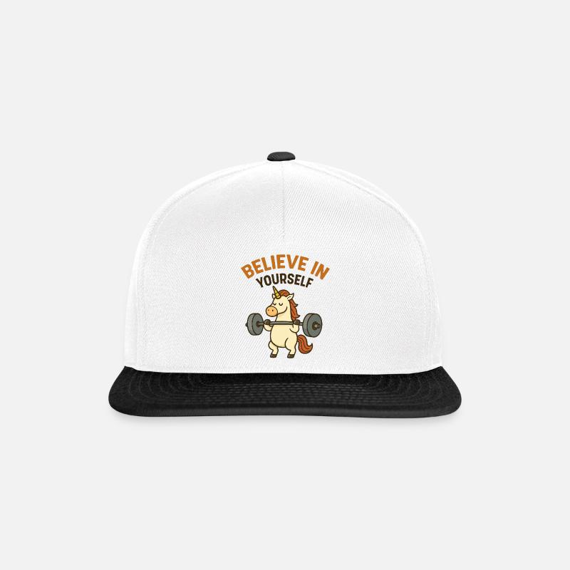 Believe in Yourself-Einhorn - Snapback Cap - Weiß/Schwarz