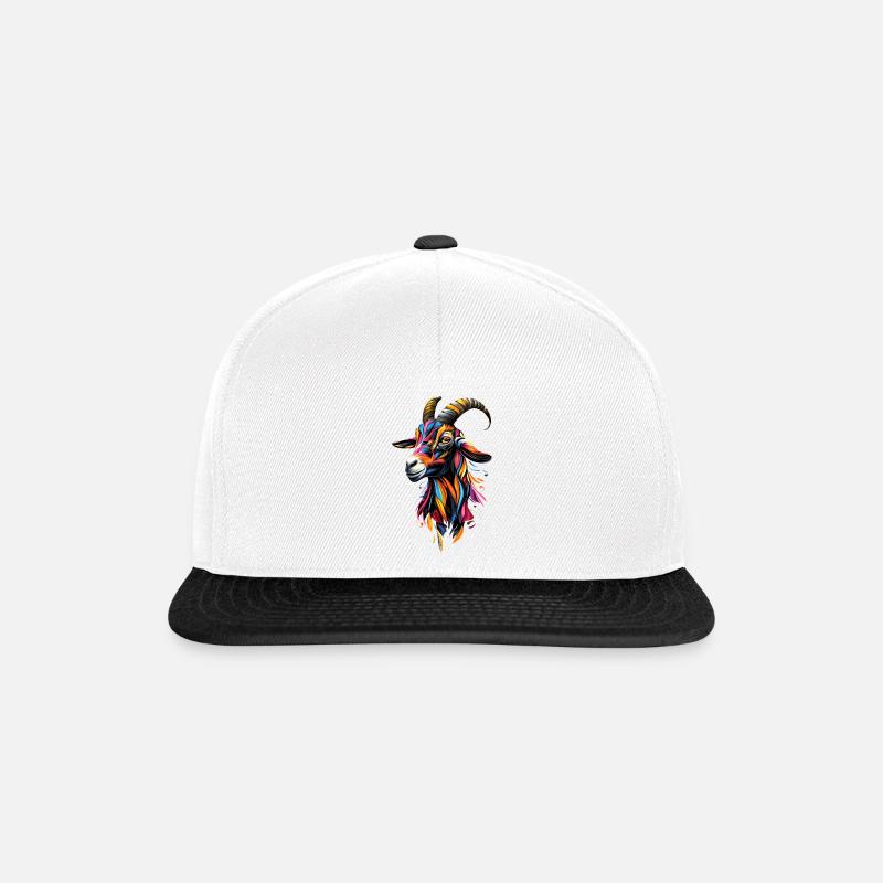 Ziege Hausziege Steinbock Ziegenbock Süße Ziegen - Snapback Cap - Weiß/Schwarz