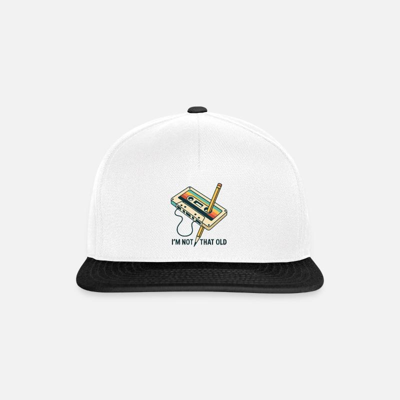 Cassette rétro avec crayon - Casquette snapback - blanc/noir
