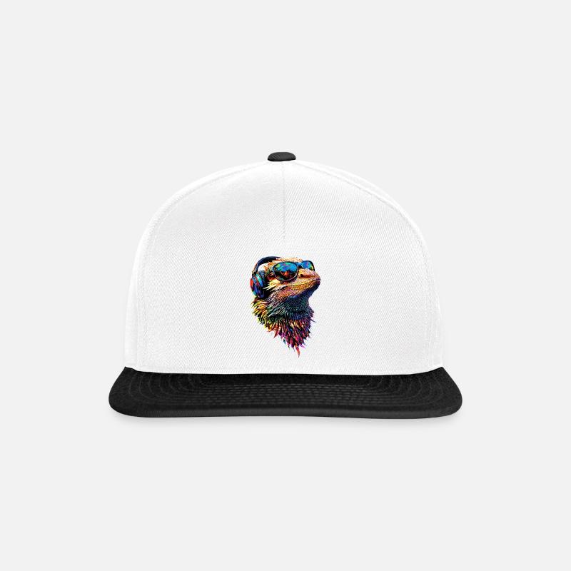 Bartagame Echse Bearded Dragon Süße Bartagamen - Snapback Cap - Weiß/Schwarz
