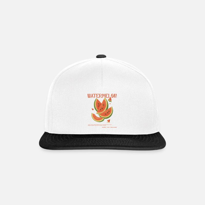 Süß. Feucht. – Retro-Wassermelonenscheibe - Snapback Cap - Weiß/Schwarz