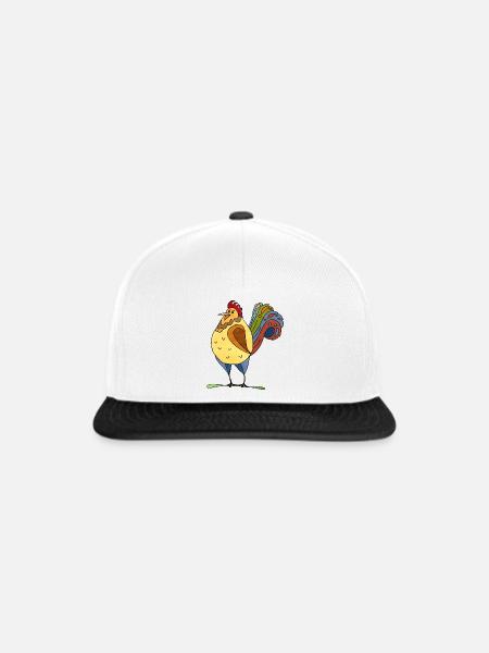 Hahn - Snapback Cap - Weiß/Schwarz