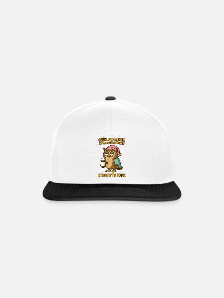 Eule - Snapback Cap - Weiß/Schwarz