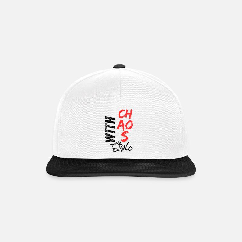 CHAOS WITH STYLE - Snapback Cap - white/black