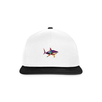 requin requin tigre requin plongeur requins mignons grand requin blanc - Casquette snapback - blanc/noir - Devant