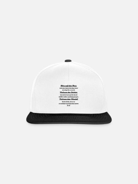 Hoere auf dein Herz - Snapback Cap - Weiß/Schwarz