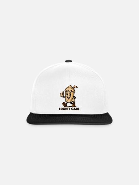 Humorvoller Kaffee-Becher mit Spruch - Snapback Cap - Weiß/Schwarz