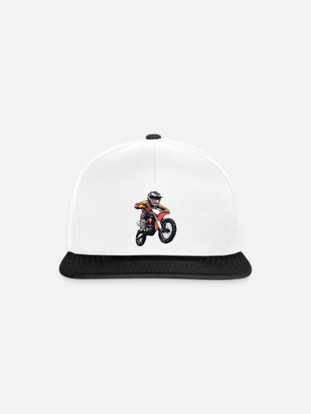 Motocross - Snapback Cap - Weiß/Schwarz