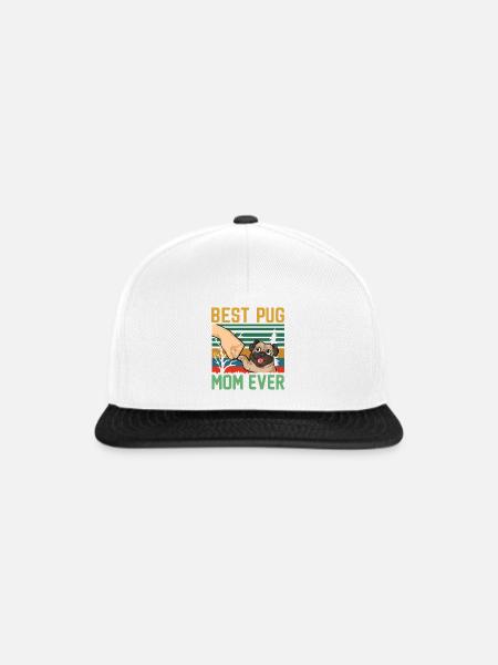 Beste Mopsmutter aller Zeiten Retro - Snapback Cap - Weiß/Schwarz