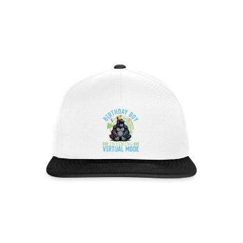 Birthday Gamer VR - Snapback Cap - Weiß/Schwarz - Vorne