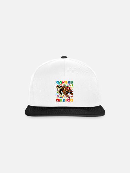 Bunte Schildkröte Cancun Mexiko - Snapback Cap - Weiß/Schwarz