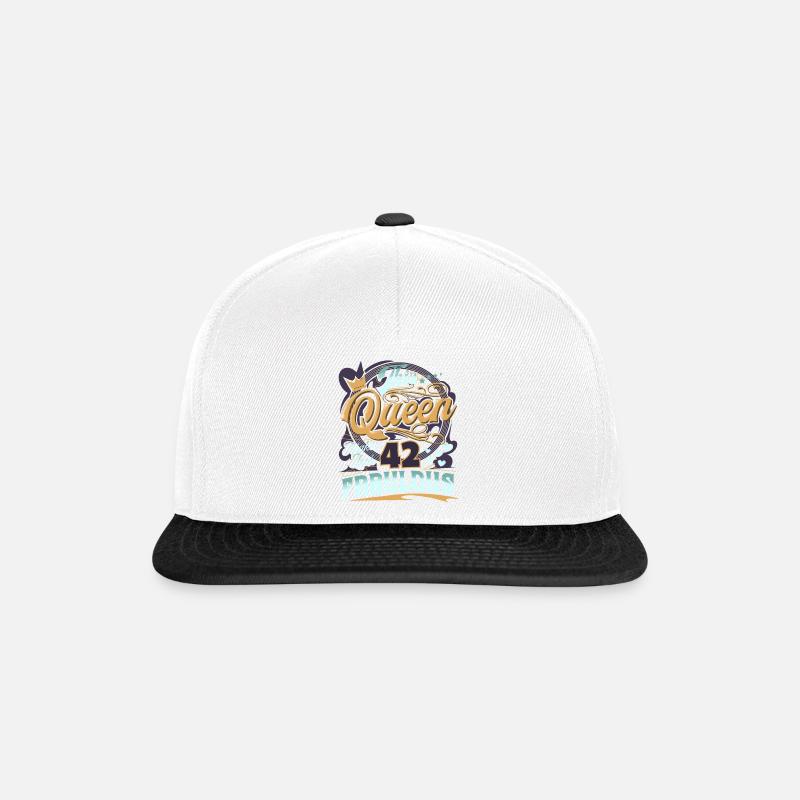 Reine du 42e anniversaire - Casquette snapback - blanc/noir