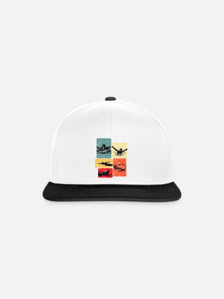 Schwimmen - Snapback Cap - Weiß/Schwarz