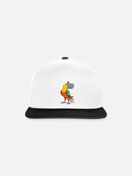 Bunter Papagei Cartoon - Snapback Cap - Weiß/Schwarz