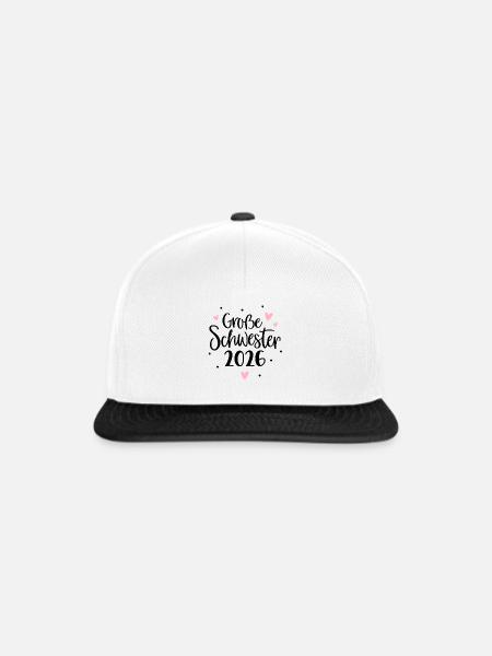 Große Schwester 2026 Herz - Snapback Cap - Weiß/Schwarz