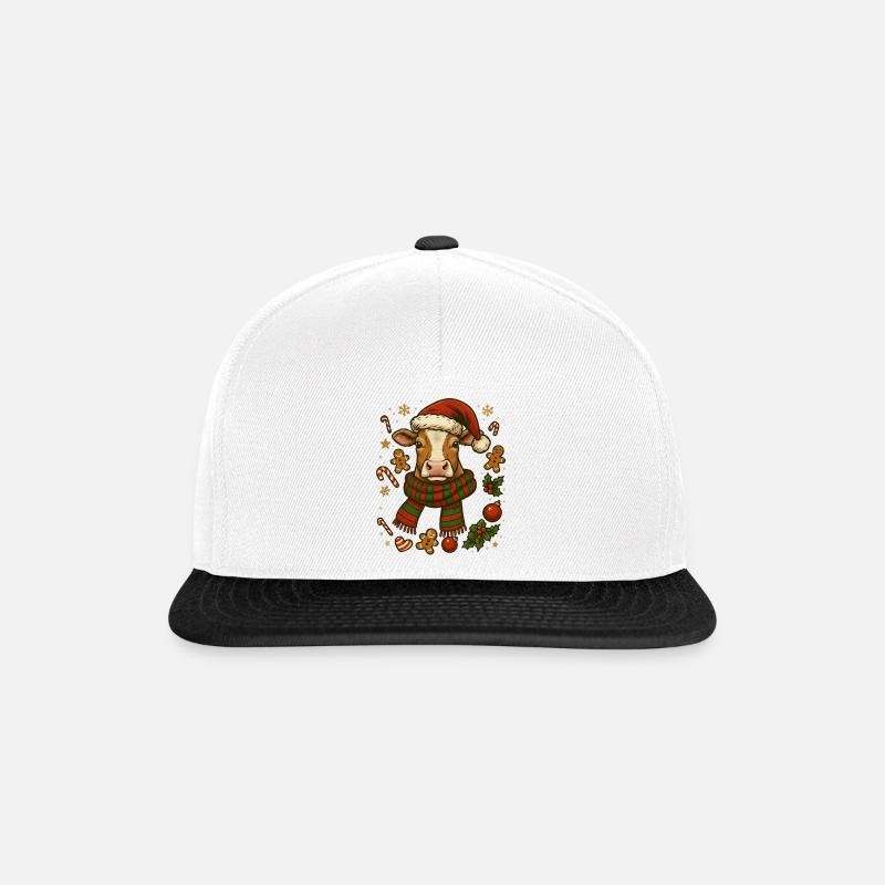 Vache à Noël - Casquette snapback - blanc/noir