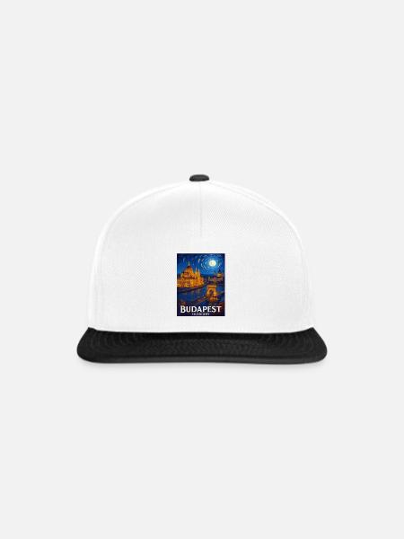 Budapest Ungarn - Snapback Cap - Weiß/Schwarz