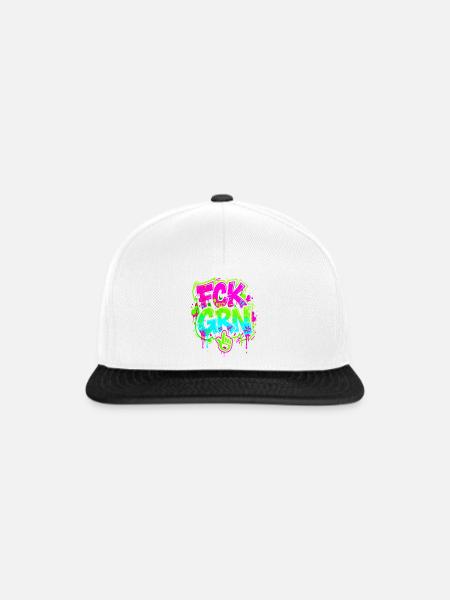 FCK GRN Graffiti - Snapback Cap - Weiß/Schwarz