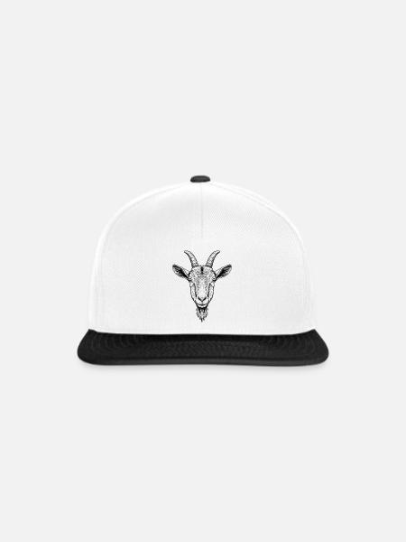 Ziege - Snapback Cap - Weiß/Schwarz