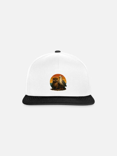 Otter Möwe Retro Tierfreunde - Snapback Cap - Weiß/Schwarz