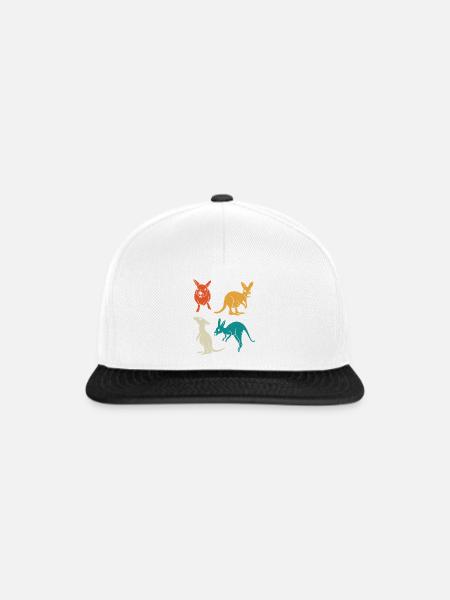 Känguru-Quartett in Farbenvielfalt - Snapback Cap - Weiß/Schwarz
