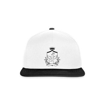 Geflügeltes Reh – edles Wappentier Wald - Snapback Cap - Weiß/Schwarz - Vorne