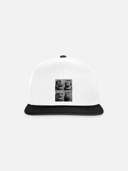 Nilpferd - Snapback Cap - Weiß/Schwarz